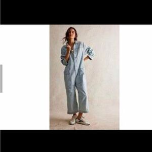 Free People We The Free Margarita Denim Jumpsuit